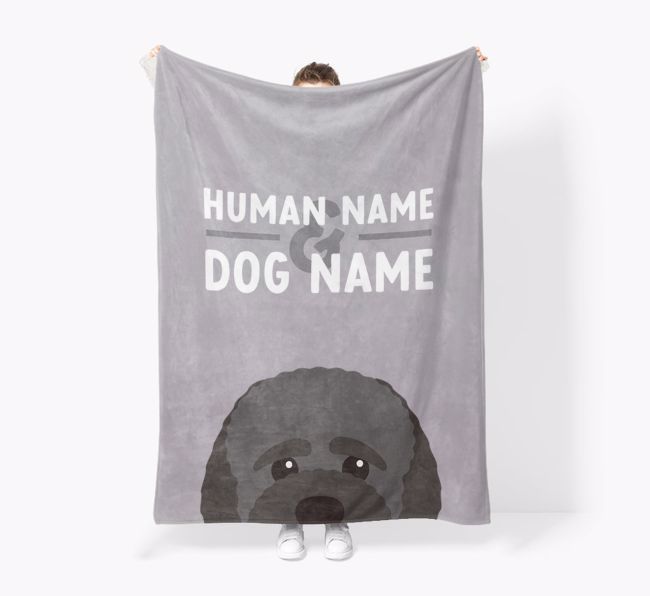 Human & Dog Name: Personalized {breedFullName} Premium Sherpa Fleece Blanket